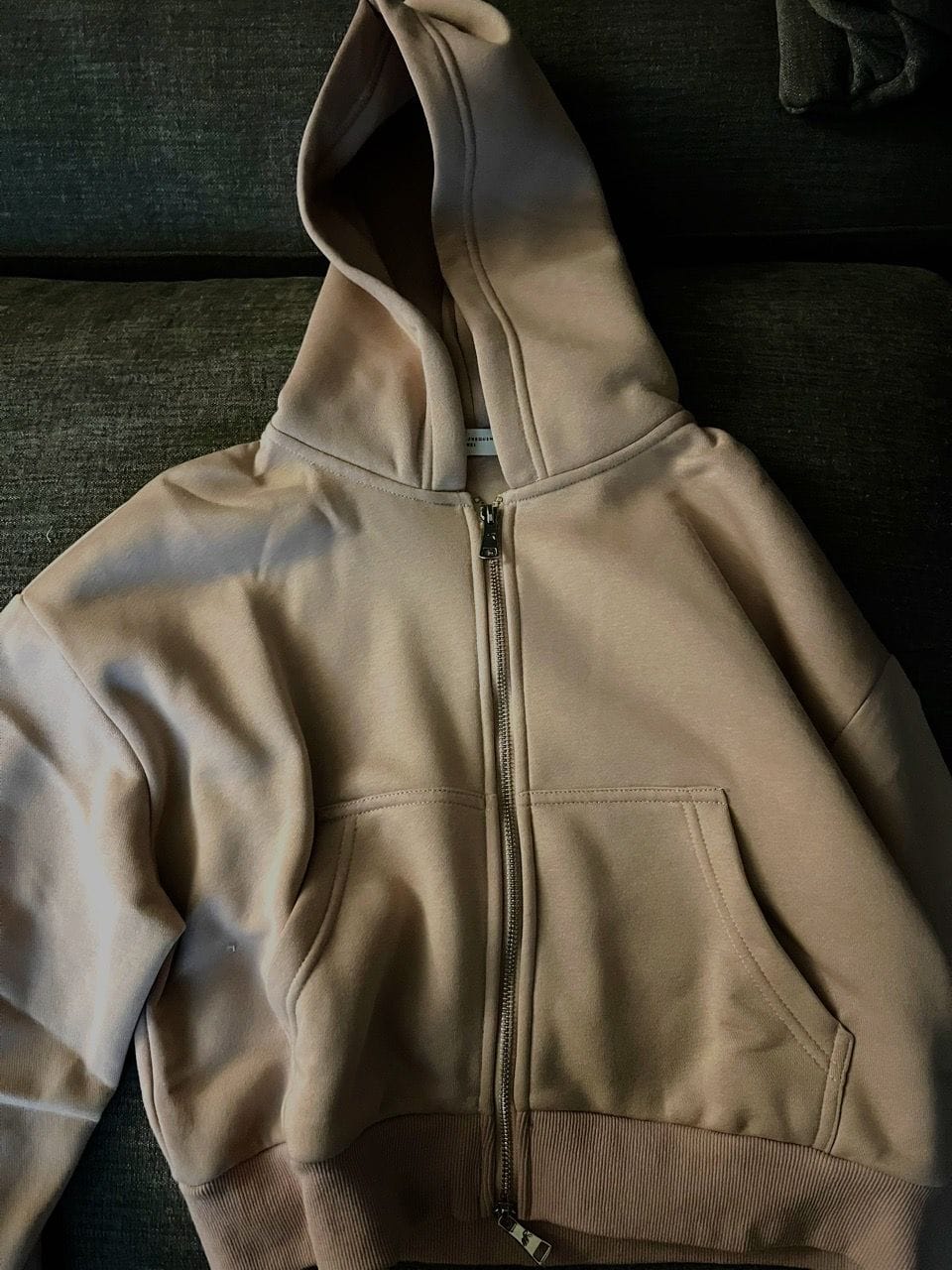 Customer photo review of Cropped Two-Way Zippered Hoodie