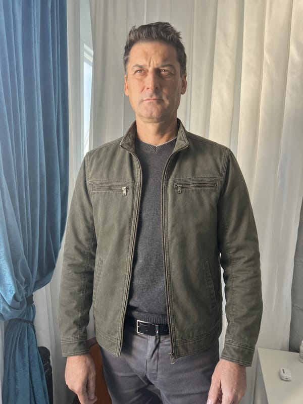 Customer photo review of Valmont Vintage Olive Field Jacket - Cross & Crown
