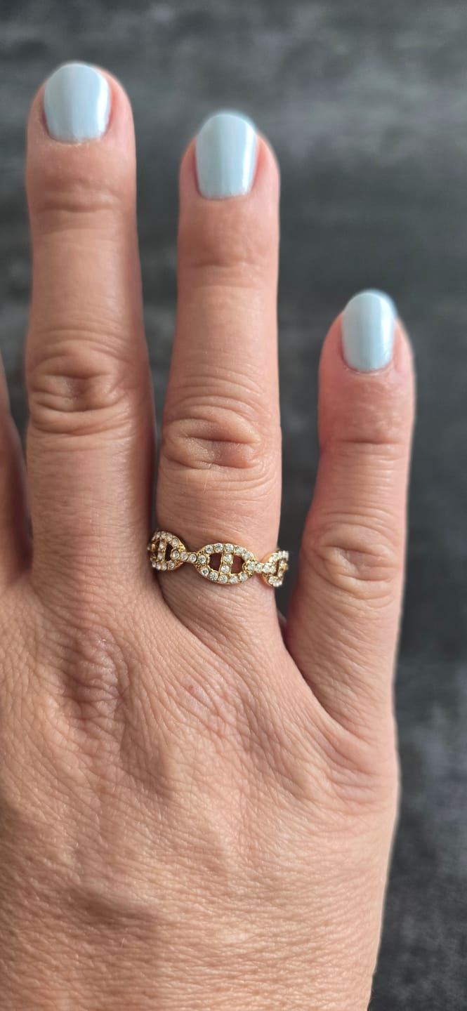 Customer photo review of Pave Flow Deluxe Ring 14K Vergoldet