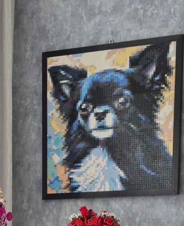 Customer photo review of Aluminum Frame - suitable for brick mosaics using 24x24 studs baseplates