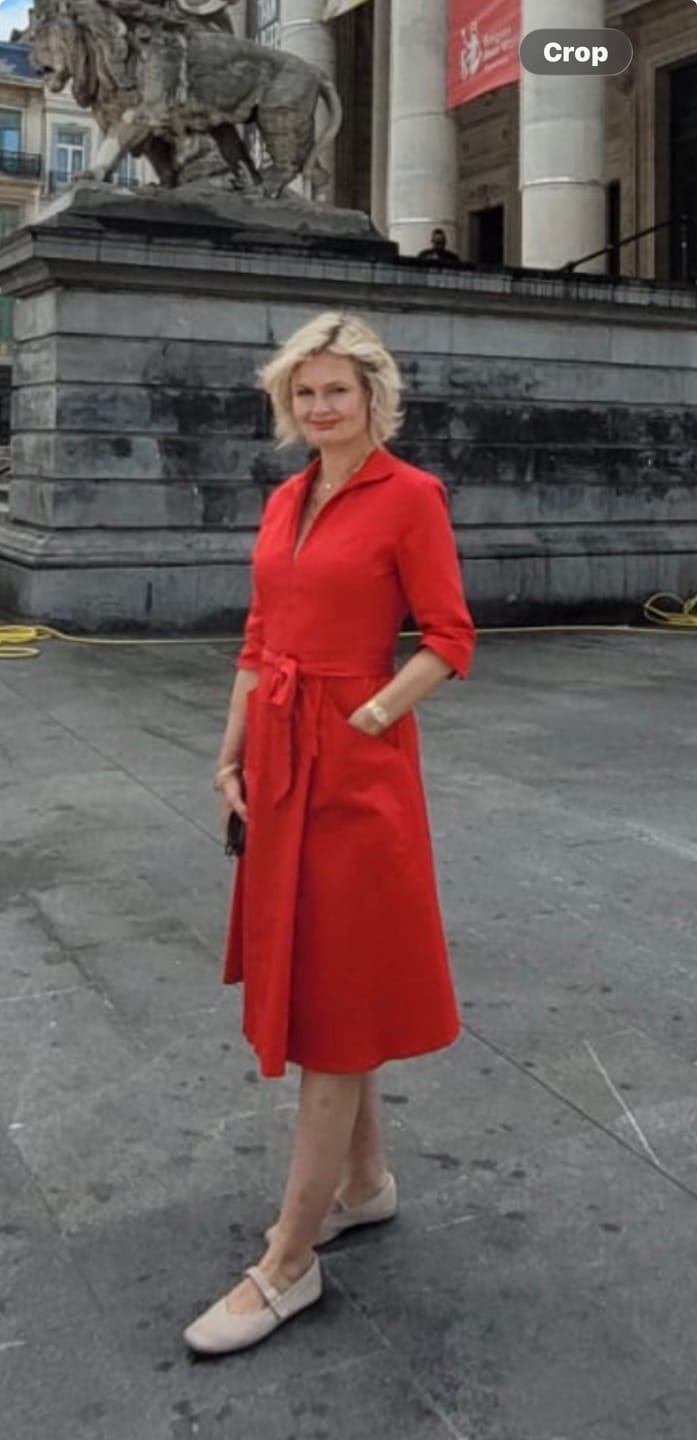 Customer photo review of The 'Zip Pocket' Dress in Red