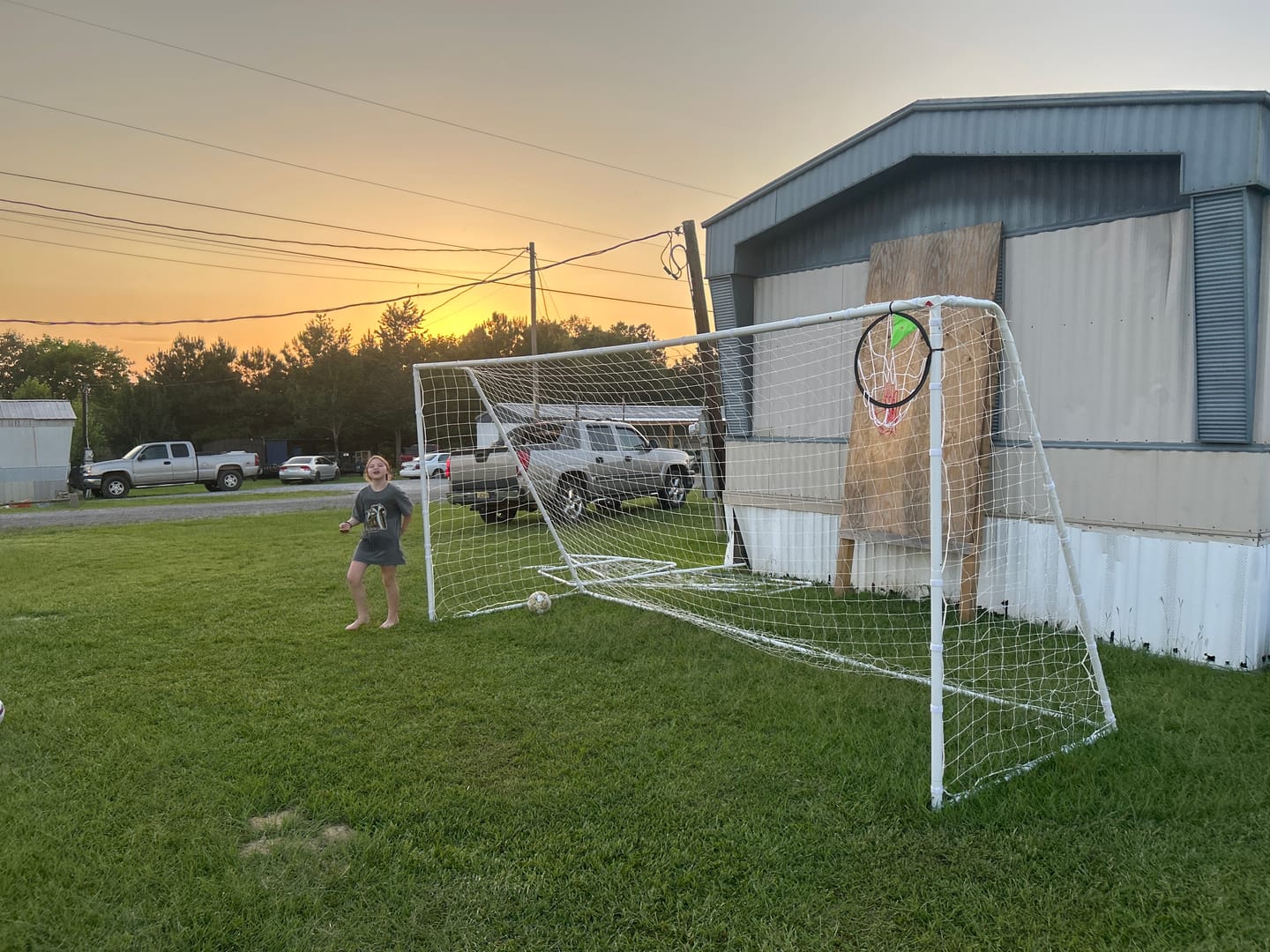 Customer photo review of MERSCO 16×7FT Soccer Goal – Backyard Training, World Cup Style, Kids & Adults
