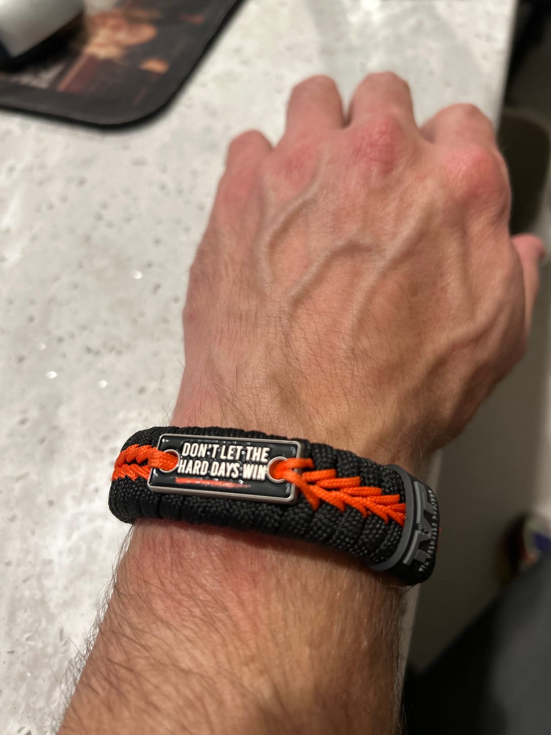 Customer photo review of Hard Days - Paracord Bracelet