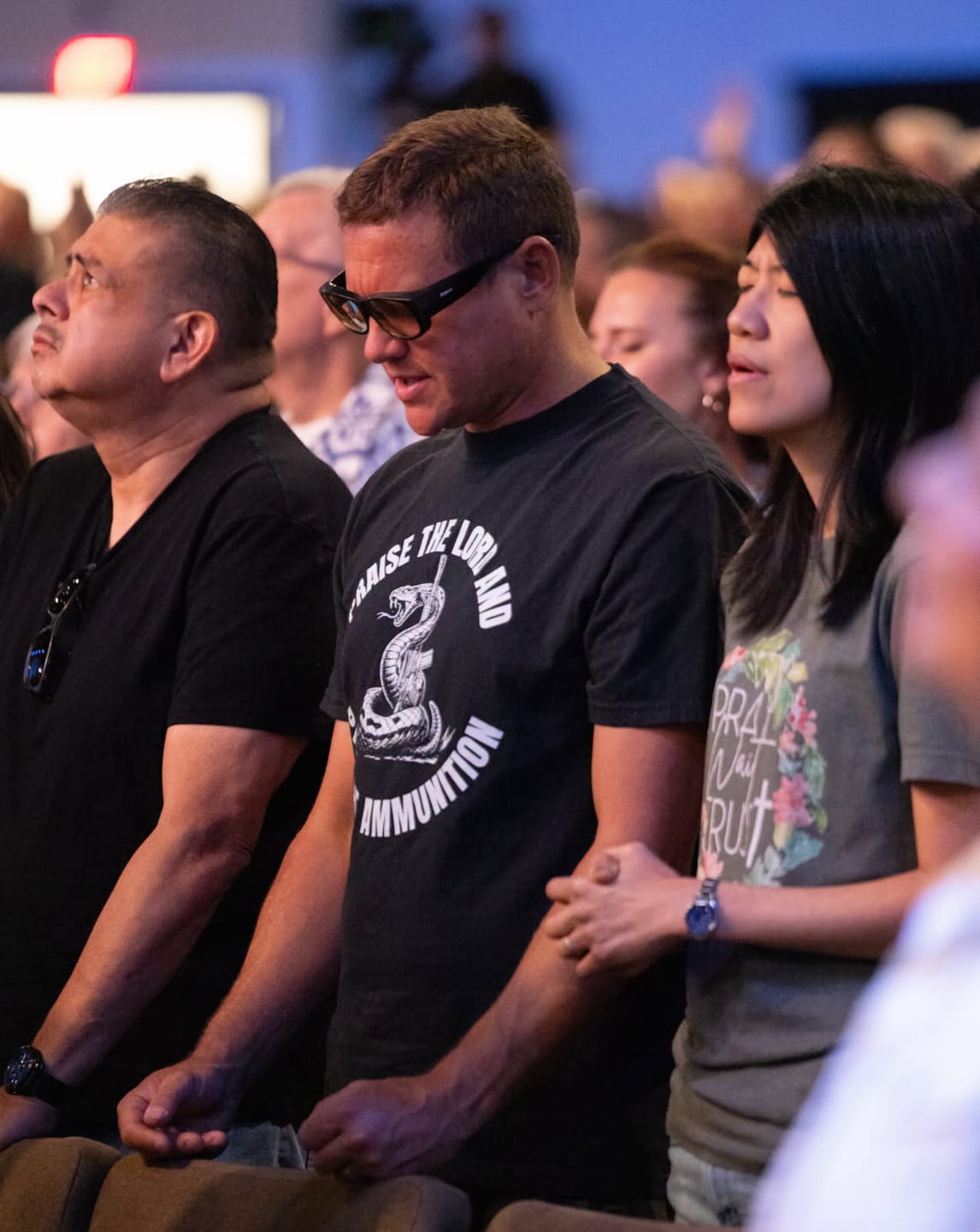 Customer photo review of Praise The Lord And Pass The Ammunition Snake T-Shirt
