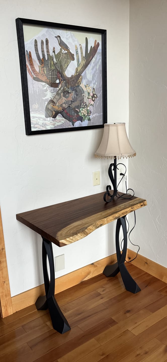 Customer photo review of Console Table Legs 207 Curva 28" H Metal Furniture for Modern Custom Style
