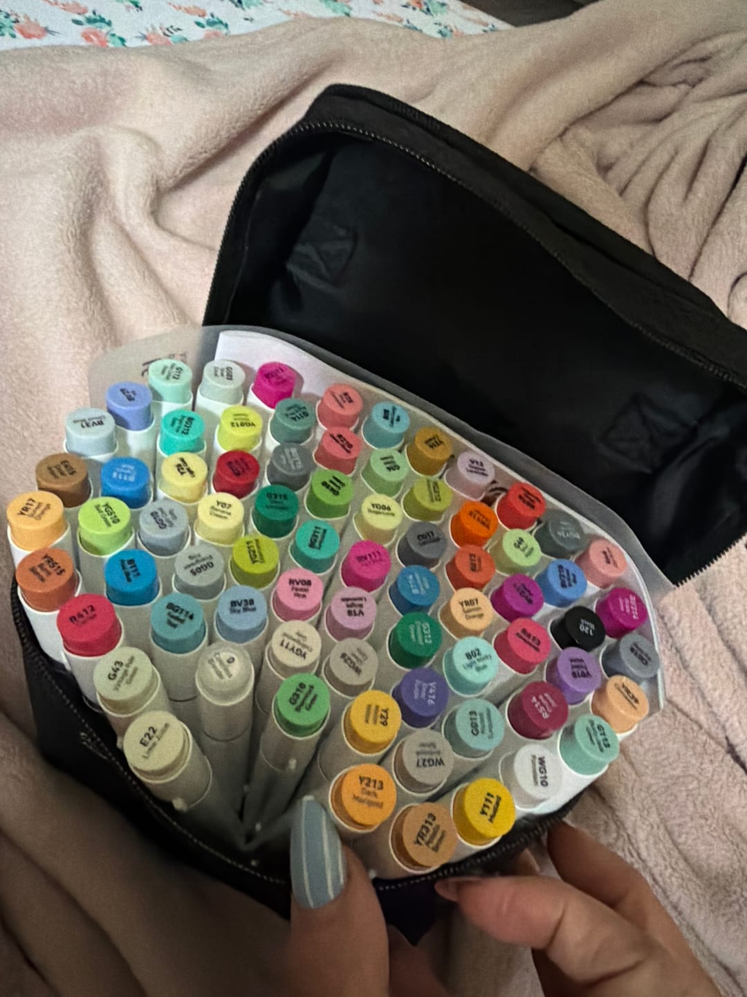 Customer photo review of Ohuhu Honolulu 72 Colors Dual Tips Alcohol Art Markers (New Color Codes)