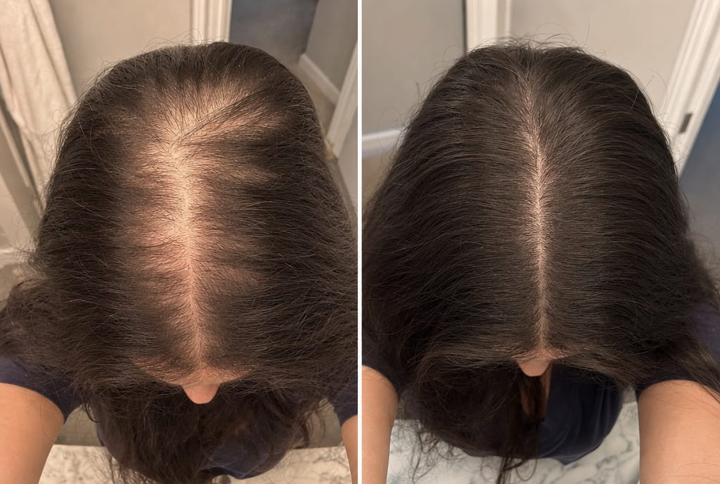 Customer photo review of Deoxyribose Scalp Serum