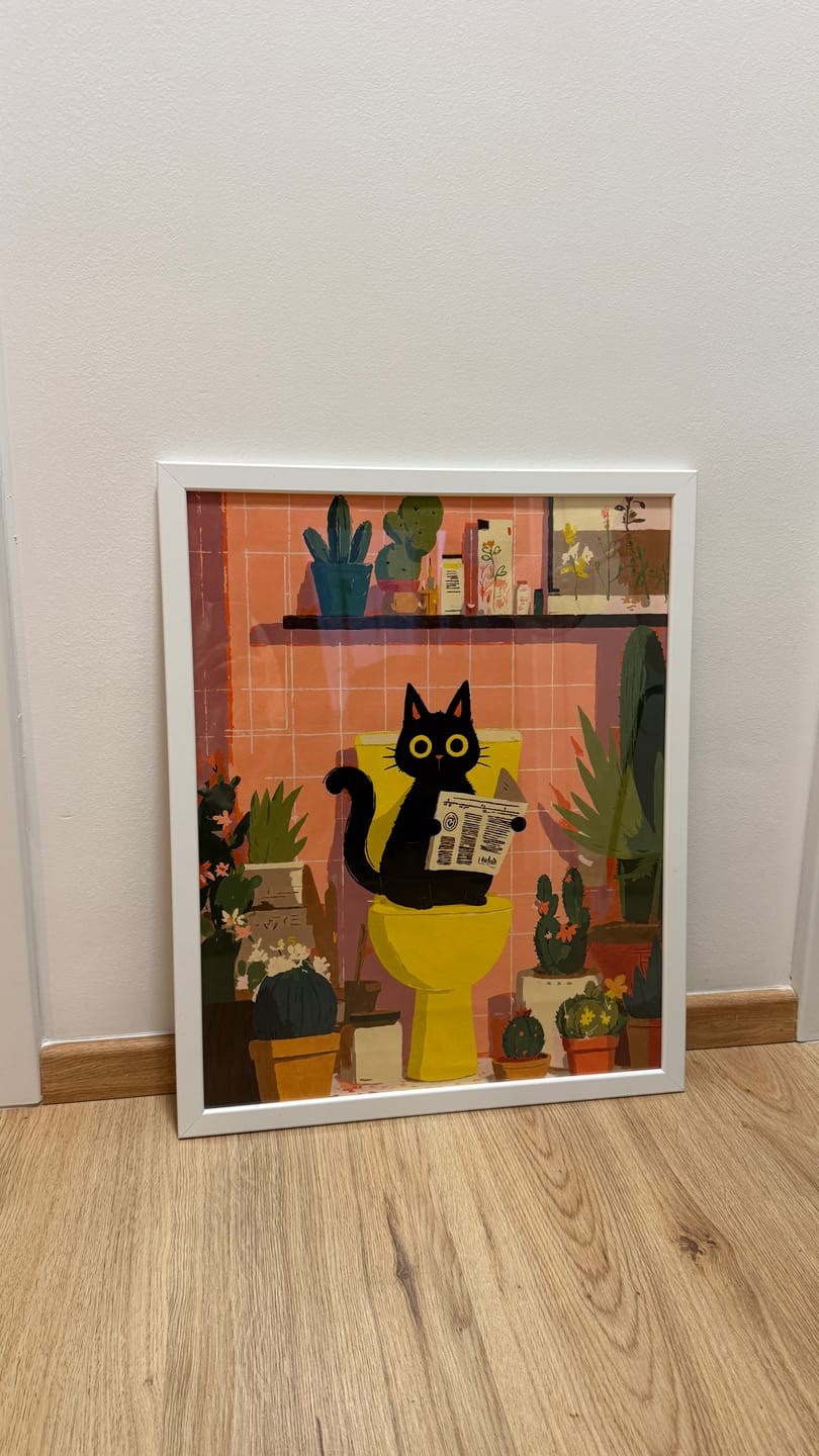 Customer photo review of The black cat on the toilet | Paint by Number