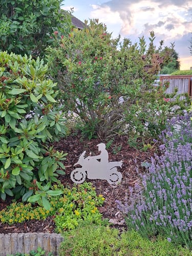 Customer photo review of Gartenstecker Motorradfahrer Version 2