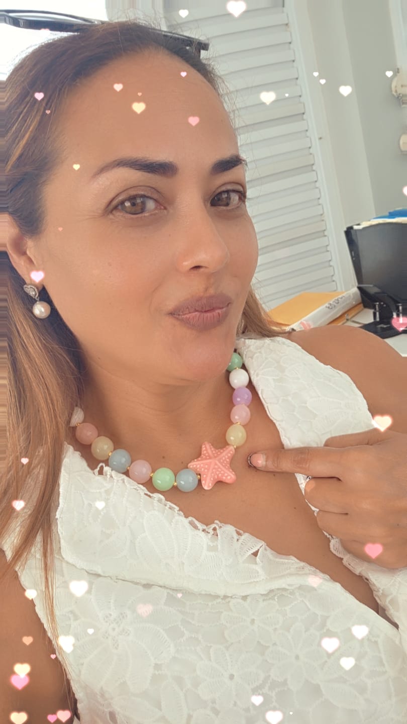 Customer photo review of Pink Sand Necklace