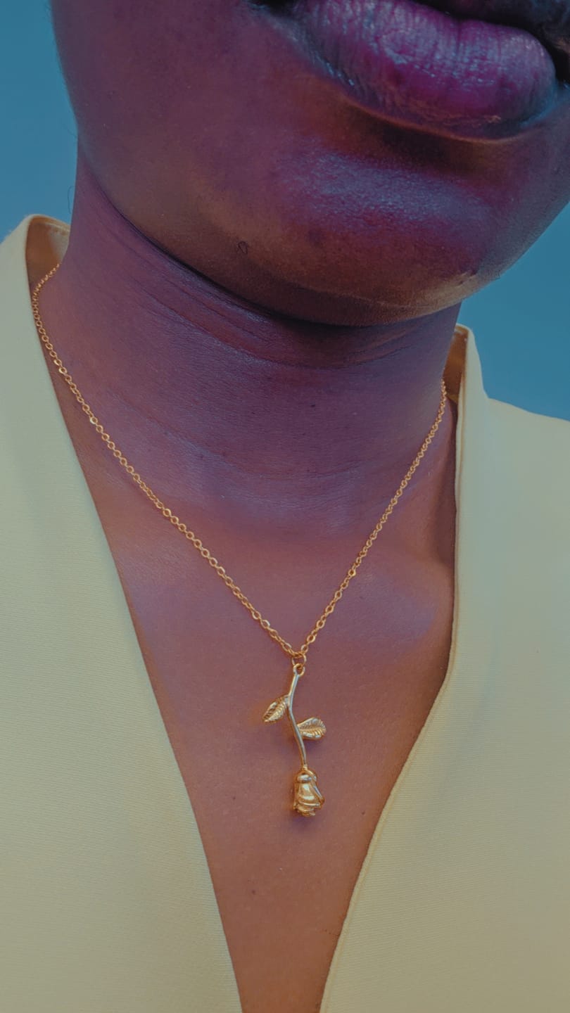 Customer photo review of Rose Pendant Necklace
