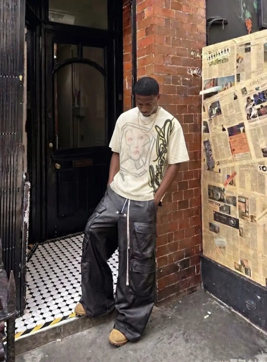 Customer photo review of Abstract Graffiti Script Portrait Tee