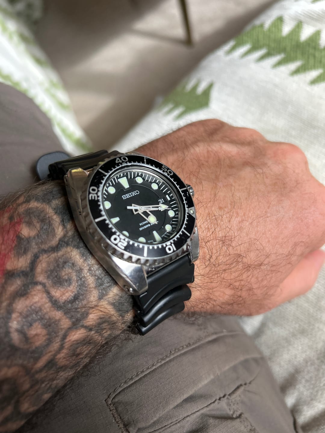 Customer photo review of Seiko Dive Watch Replacement Watch Strap – Classic Polyurethane or Scuba Silicone Z22