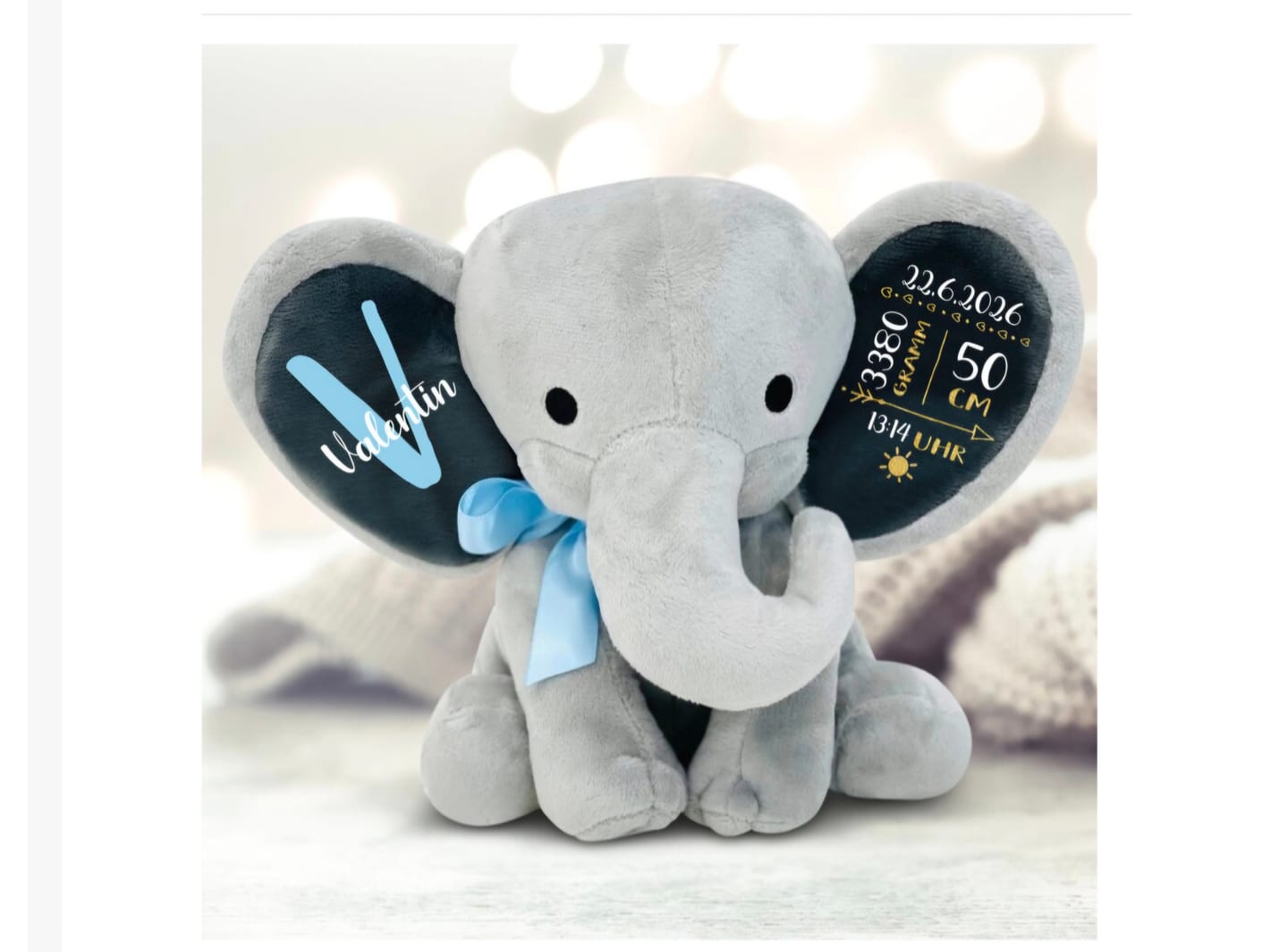 Customer photo review of Zur Geburt - Baby-Stofftier