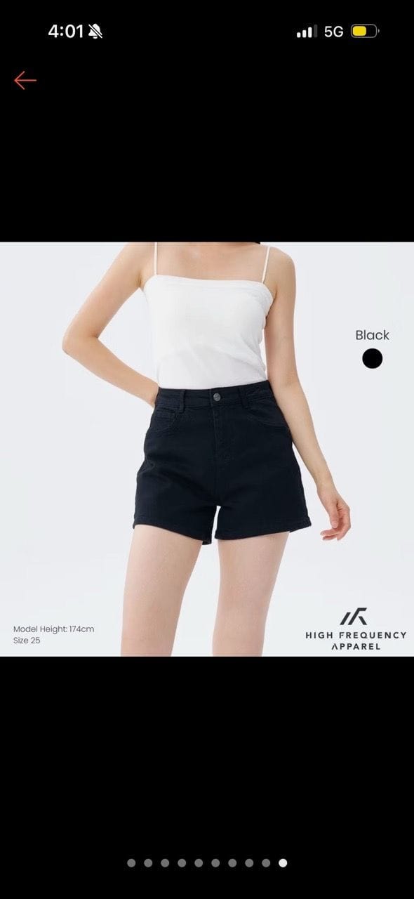 Customer photo review of BW Mid-Waisted Stretch Denim Shorts