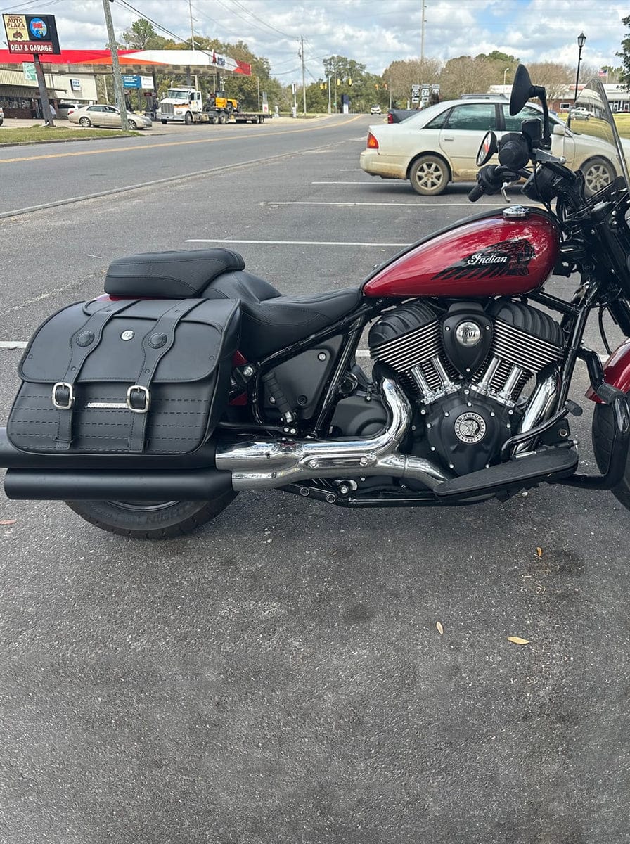 Customer photo review of 34L - ArrowHead Large Indian Chief Bobber Dark Horse Motorcycle Saddlebags