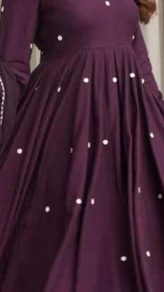 Customer photo review of Royal Plum Rayon Anarkali Suit Set