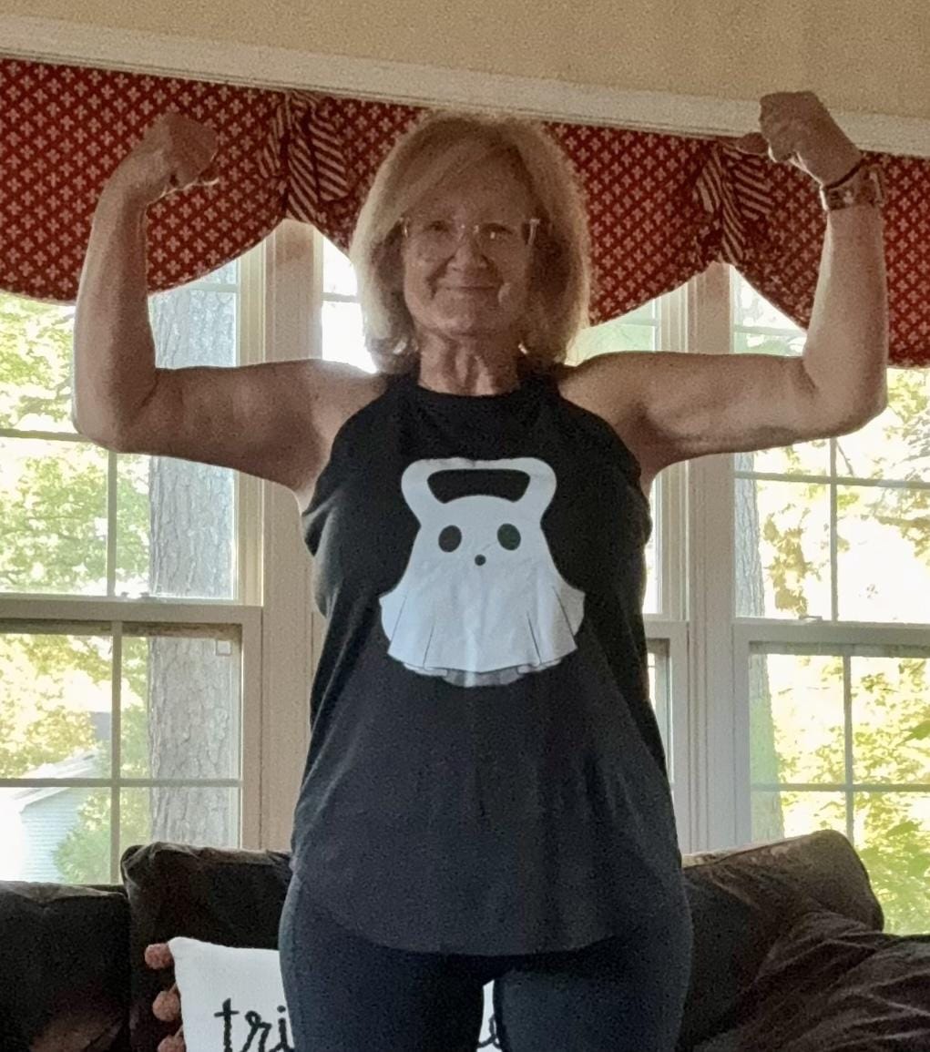 Customer photo review of Ghost Kettlebell Color Rocker Tank
