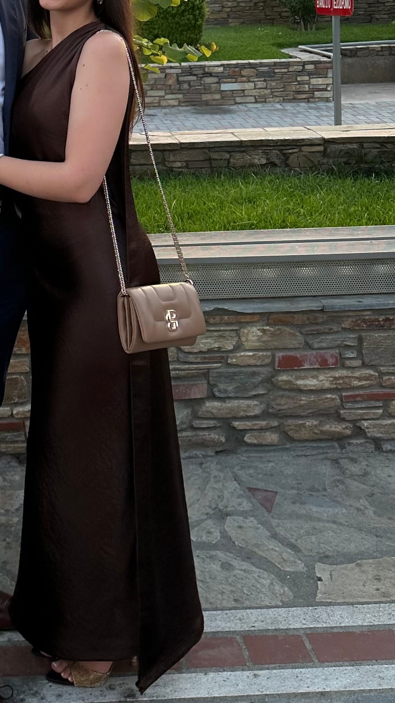 Customer photo review of Μάξι φόρεμα Σατέν