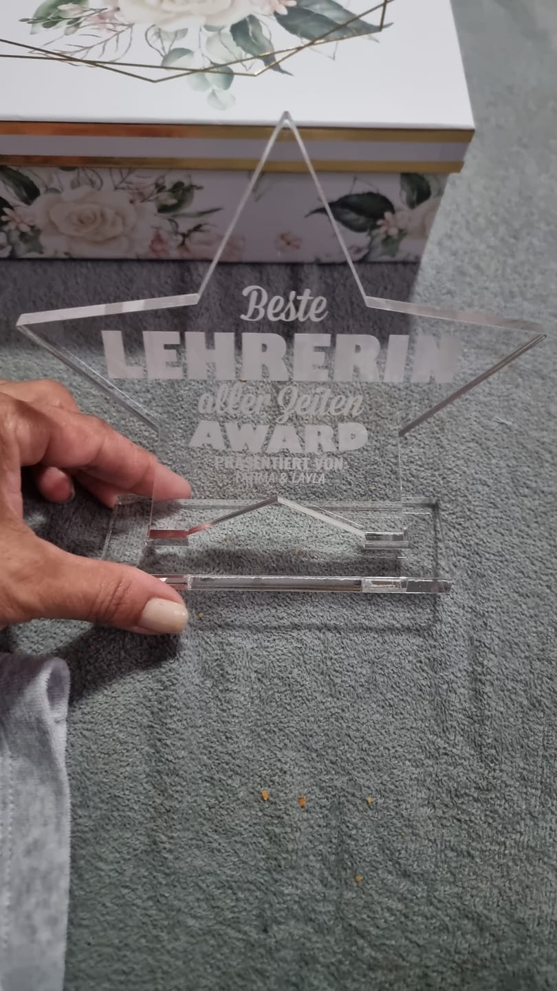 Customer photo review of Star Award – Geschenk für die beste Lehrerin / den besten Lehrer