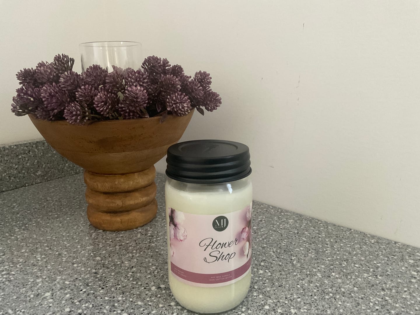 Customer photo review of Flower Shop | Mason Jar Soy Candle