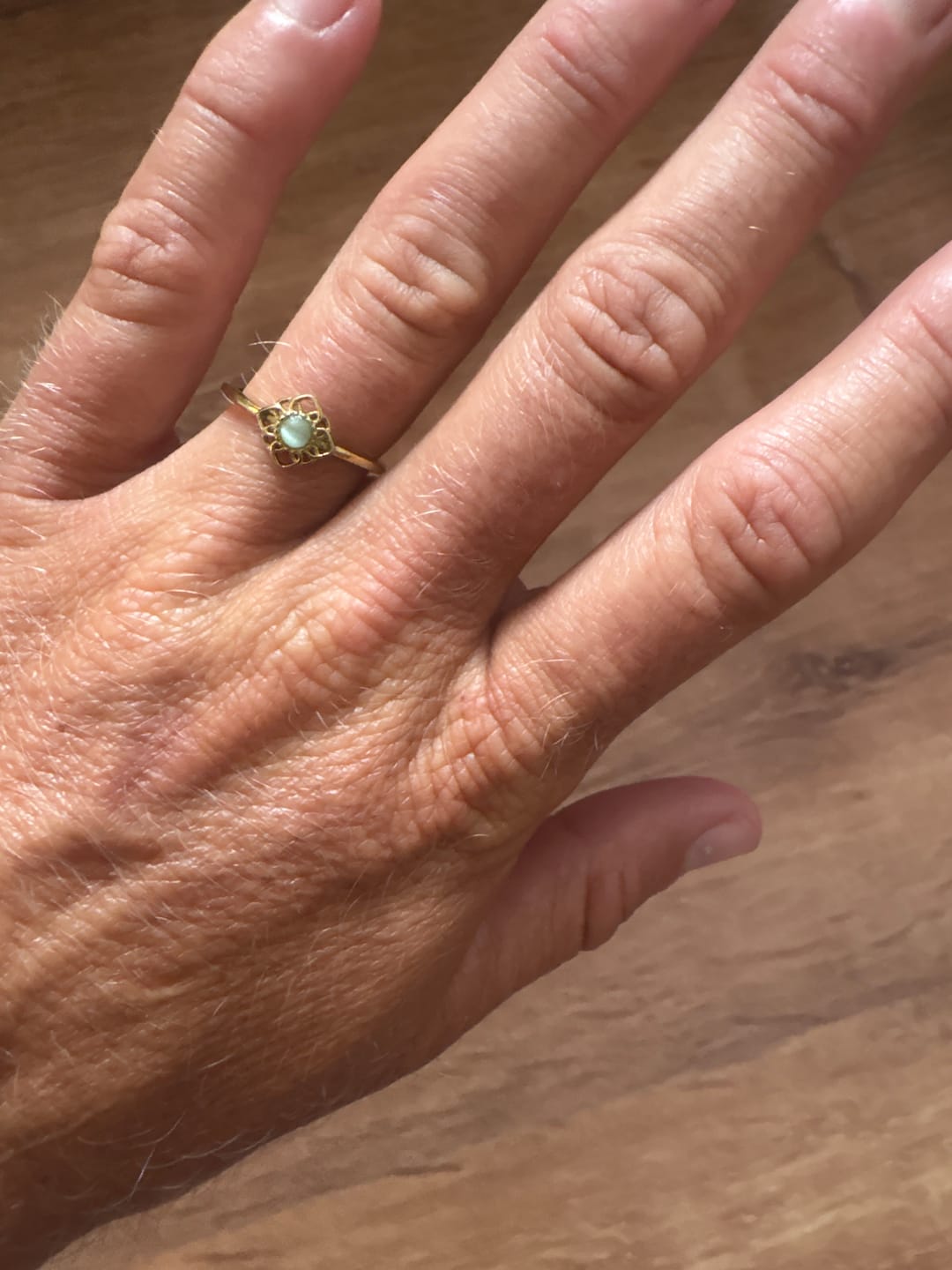 Customer photo review of Vintage Lotus Flower Opal Ring