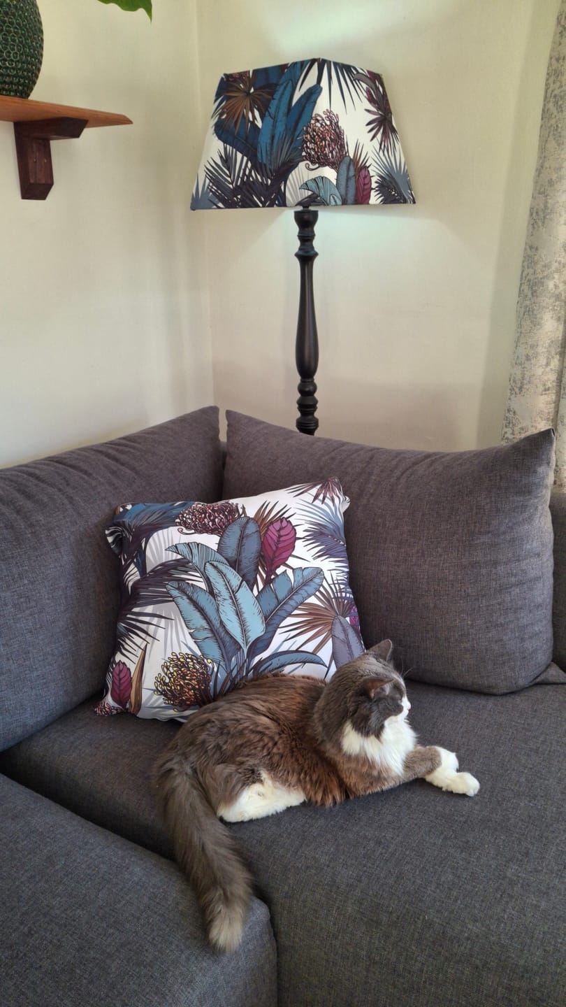 Customer photo review of Eco Fabric Raffia Palm Teal 0043