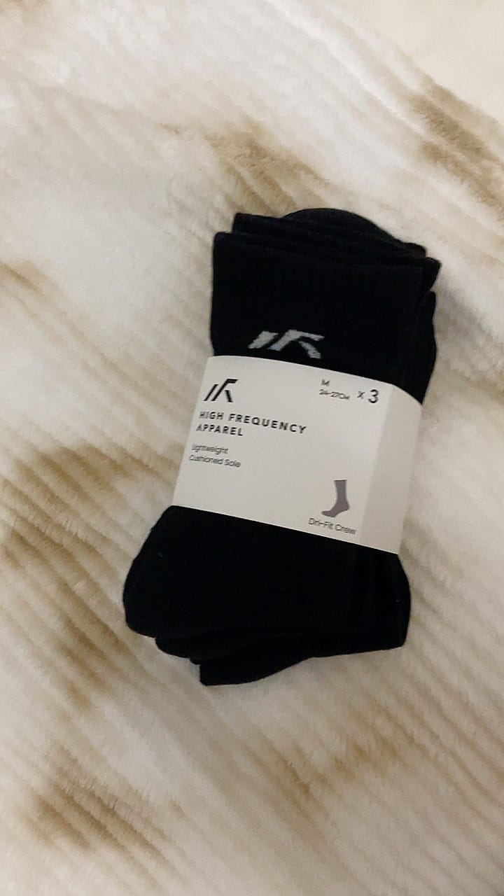 Customer photo review of [Pack of 3] Unisex Dri-Fit Crew Sports Socks With Cushioned Sole