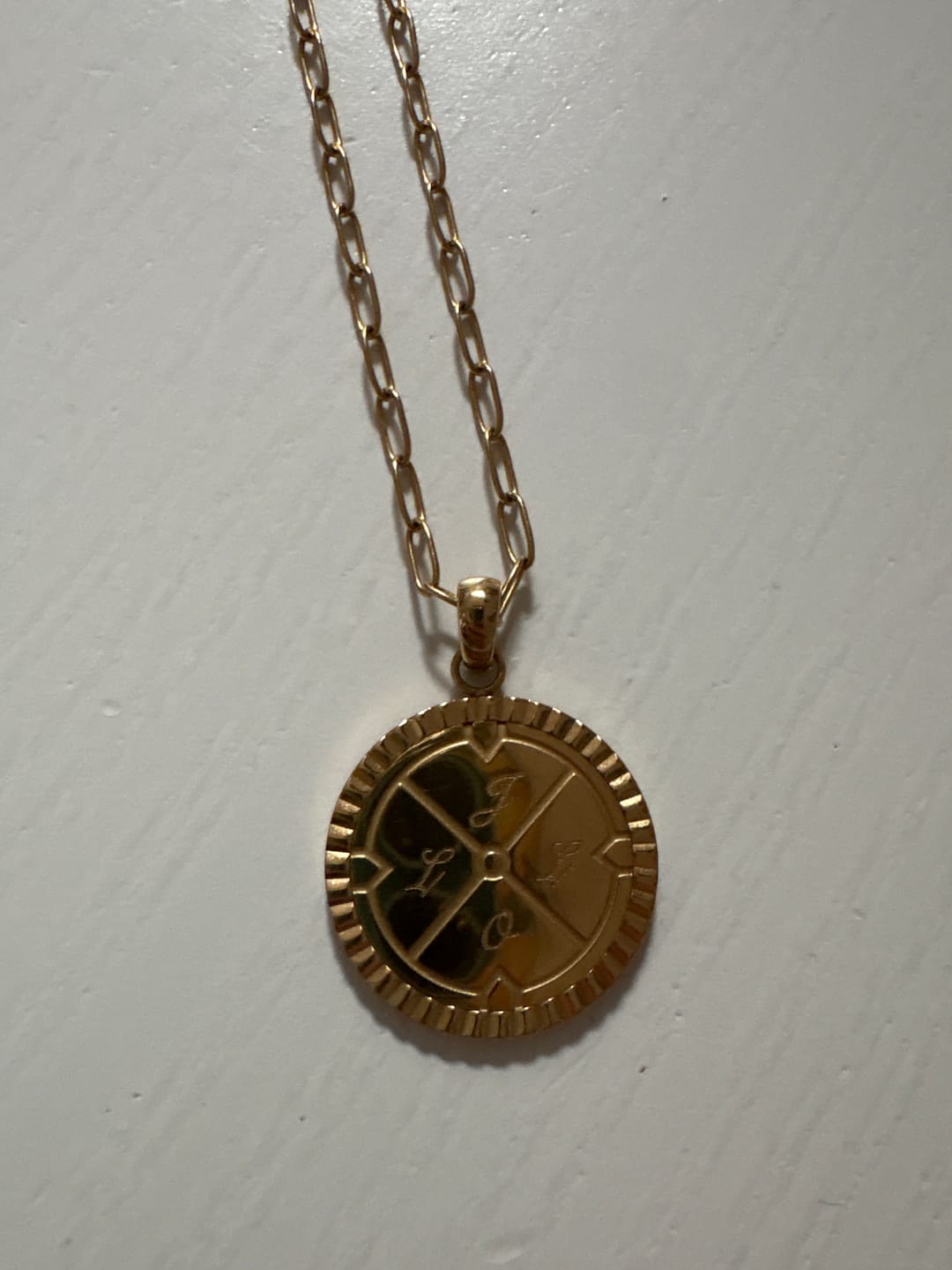 Customer photo review of Engravable Compass Necklace