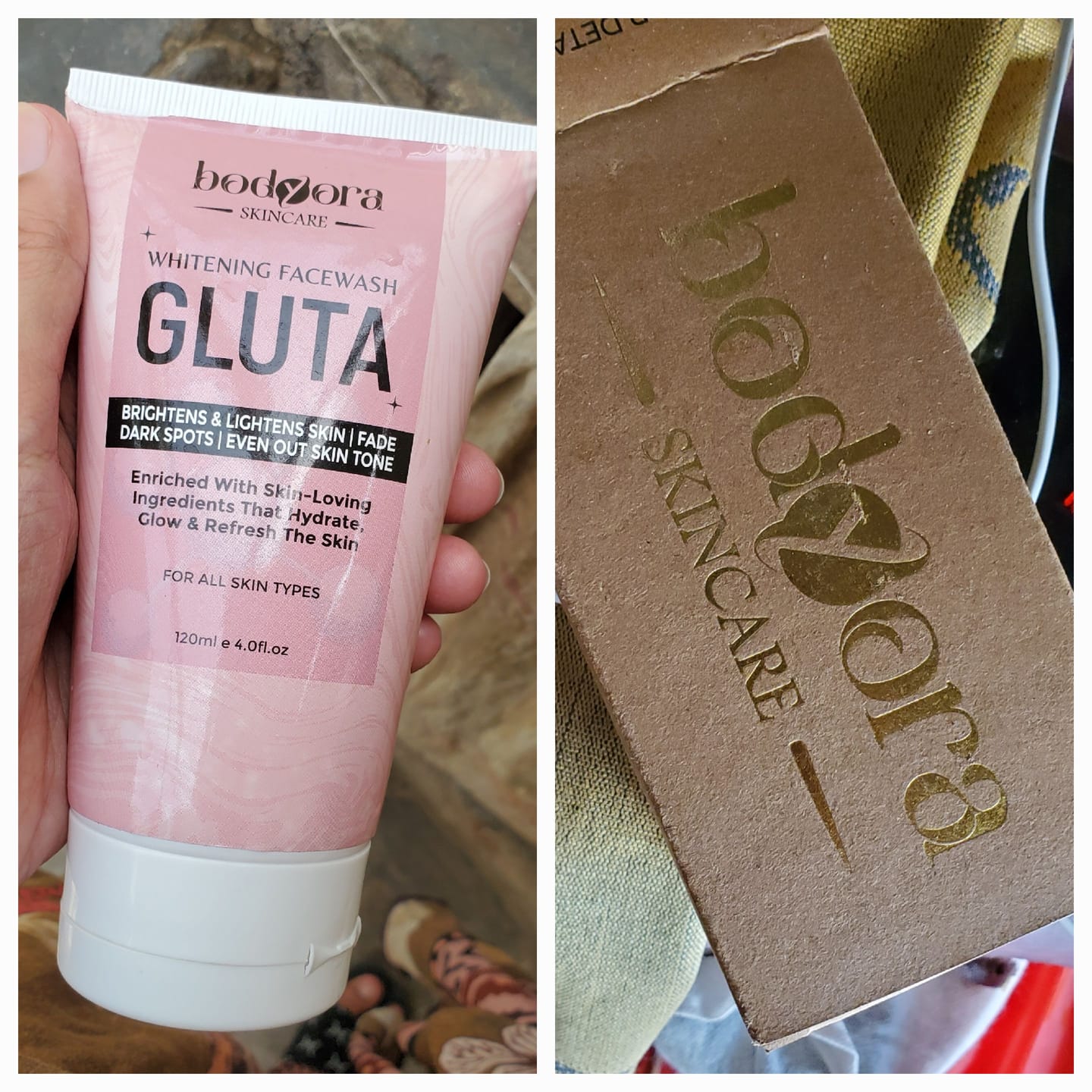 Customer photo review of Gluta Whitening Face Wash
