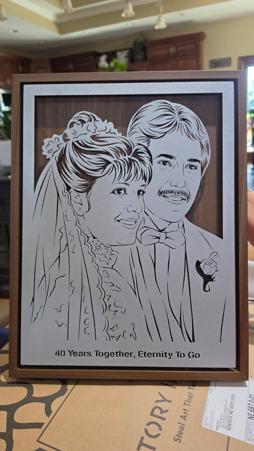Customer photo review of Custom Metal Portrait
