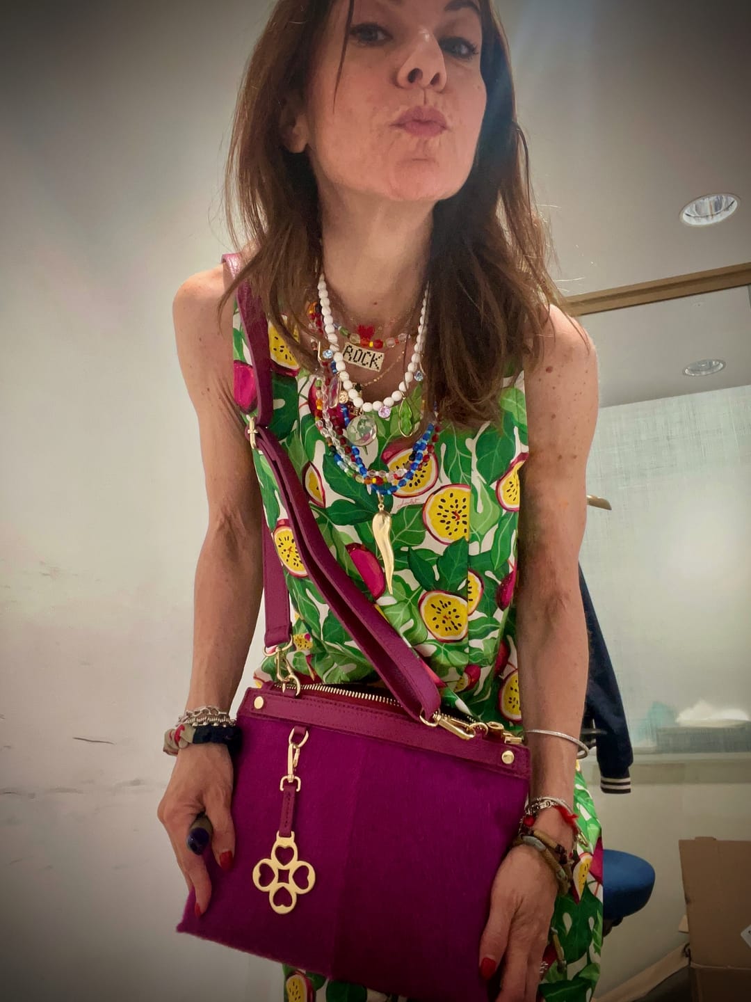 Customer photo review of BORSA MINI SOFY CAVALLINO FUXIA