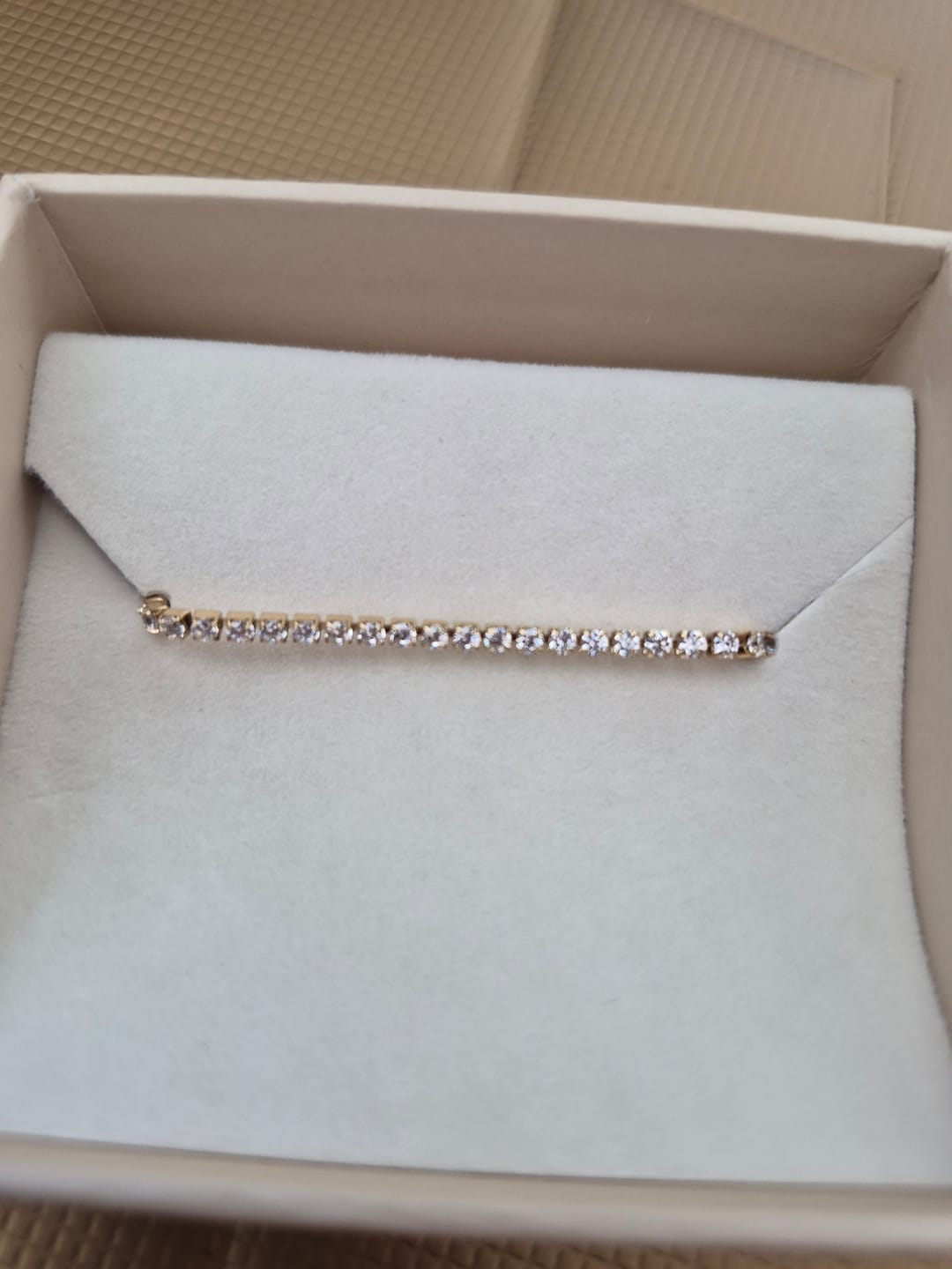 Customer photo review of Ava Petite Gold White Bracelet