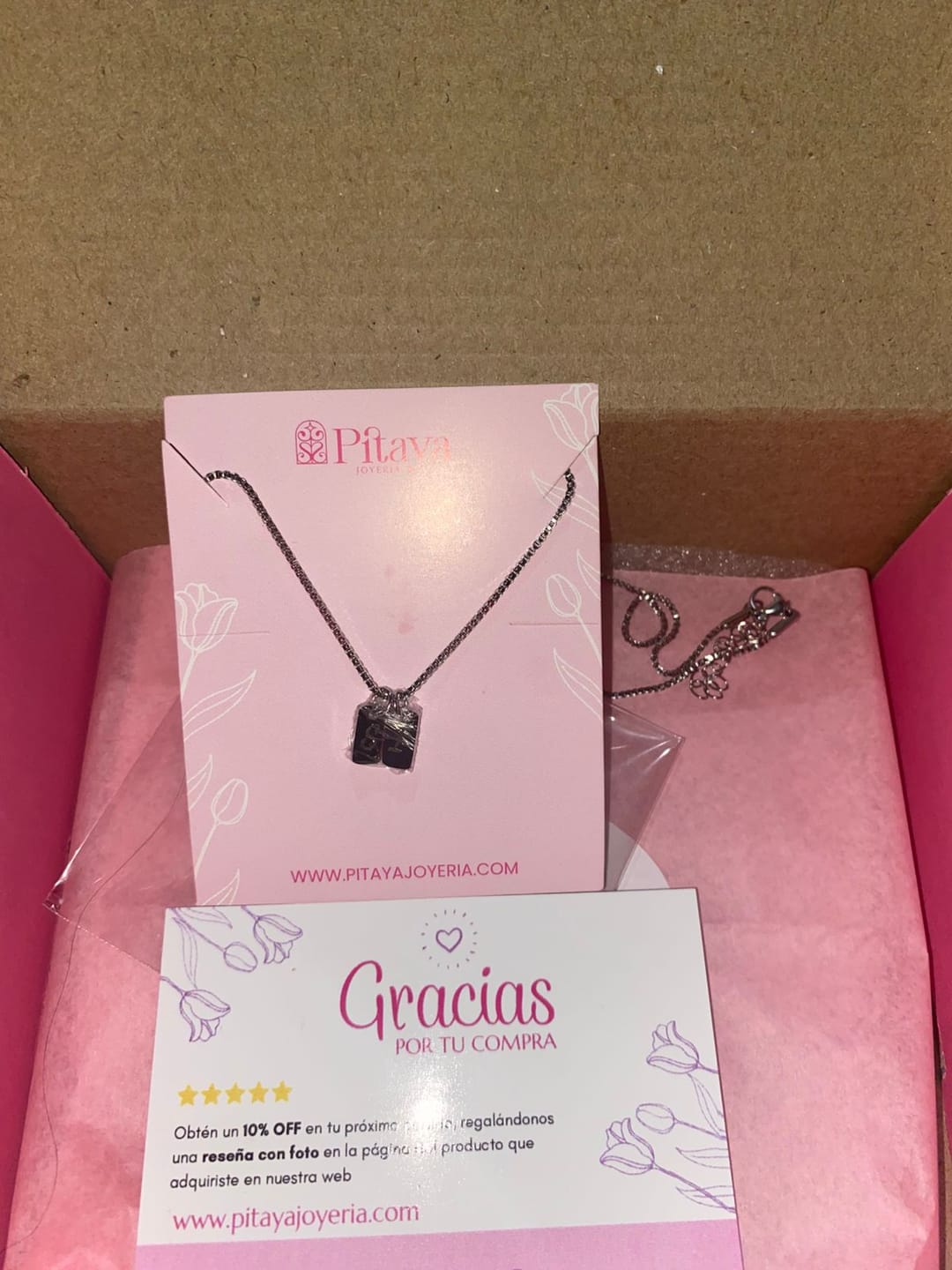 Customer photo review of Collar Plaquitas Mini Personalizado