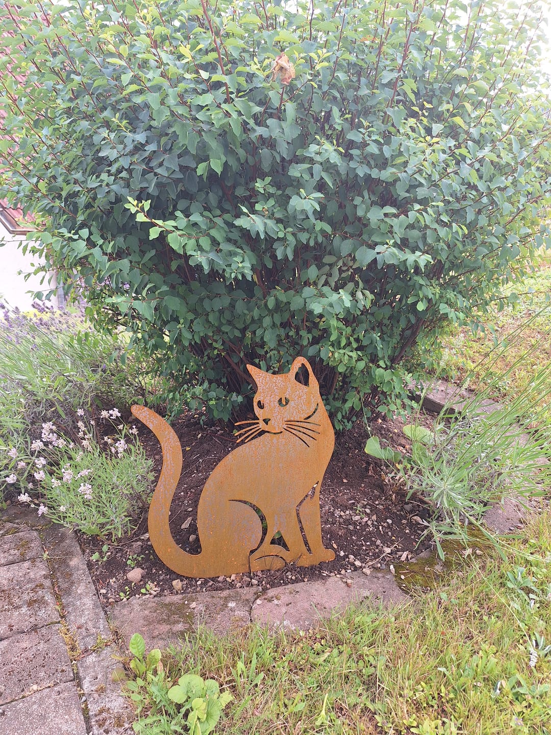Customer photo review of Gartenstecker Katze sitzend