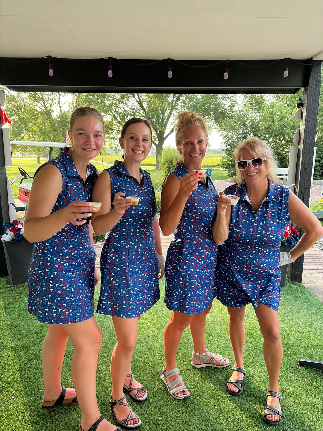 Flag Tap Women's Golf Sleeveless Zipper Dresses Comes with separate matching shorts golf outfit inspiration from Golf Gentry