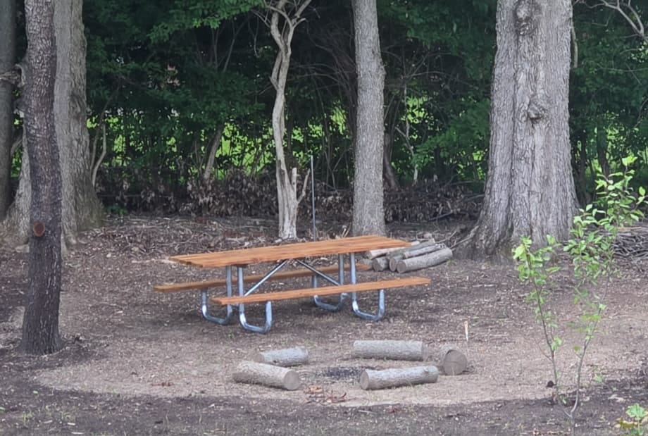Customer photo review of Heavy Duty Welded Galvanized Picnic Table Frame Kit – 2-3/8" OD, 11 Ga Steel, 6ft or 8ft