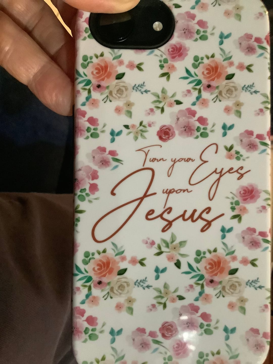 Customer photo review of Turn your eyes upon Jesus Christian phone case
