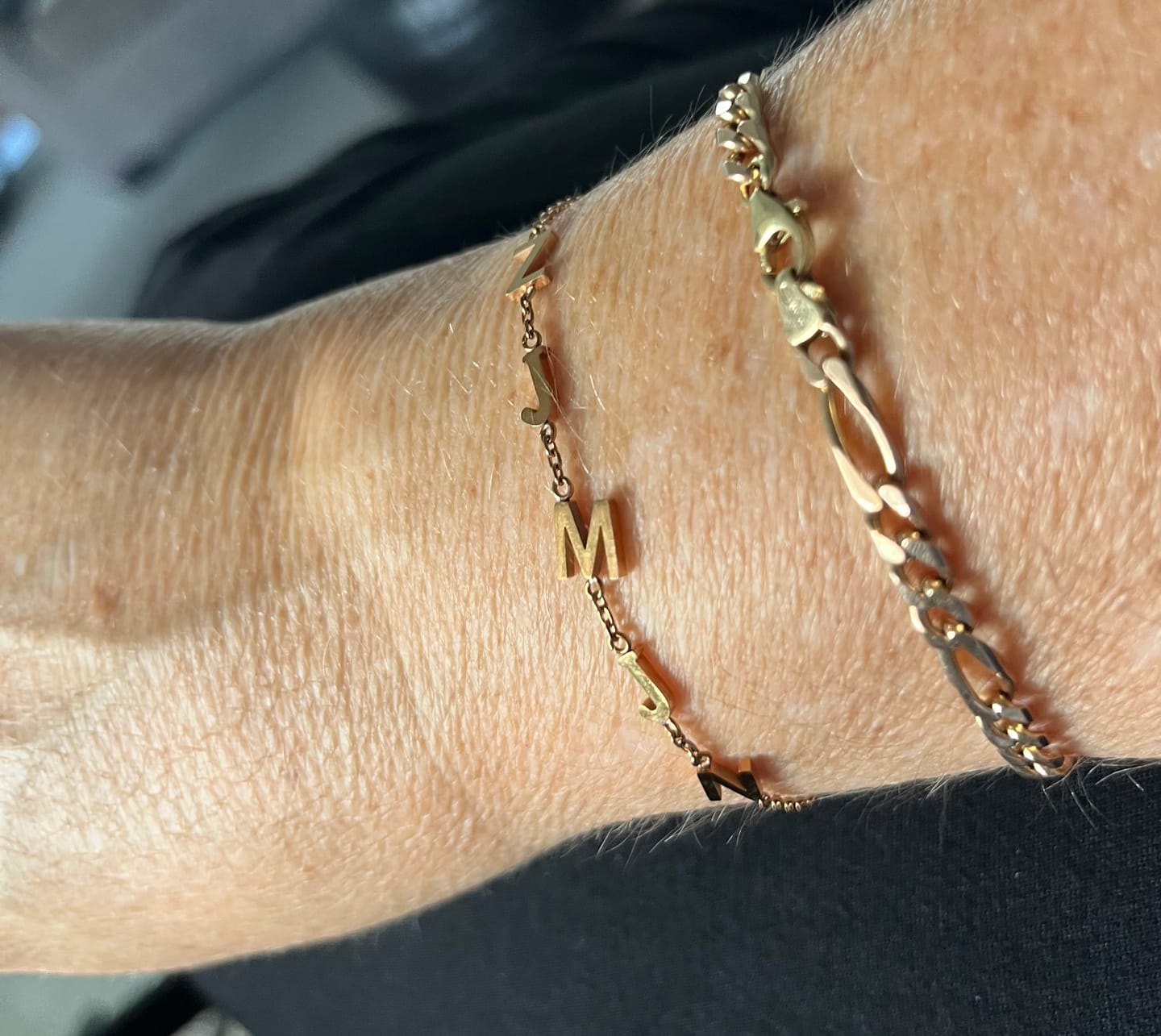 Customer photo review of The Original Initial Letter Bracelet