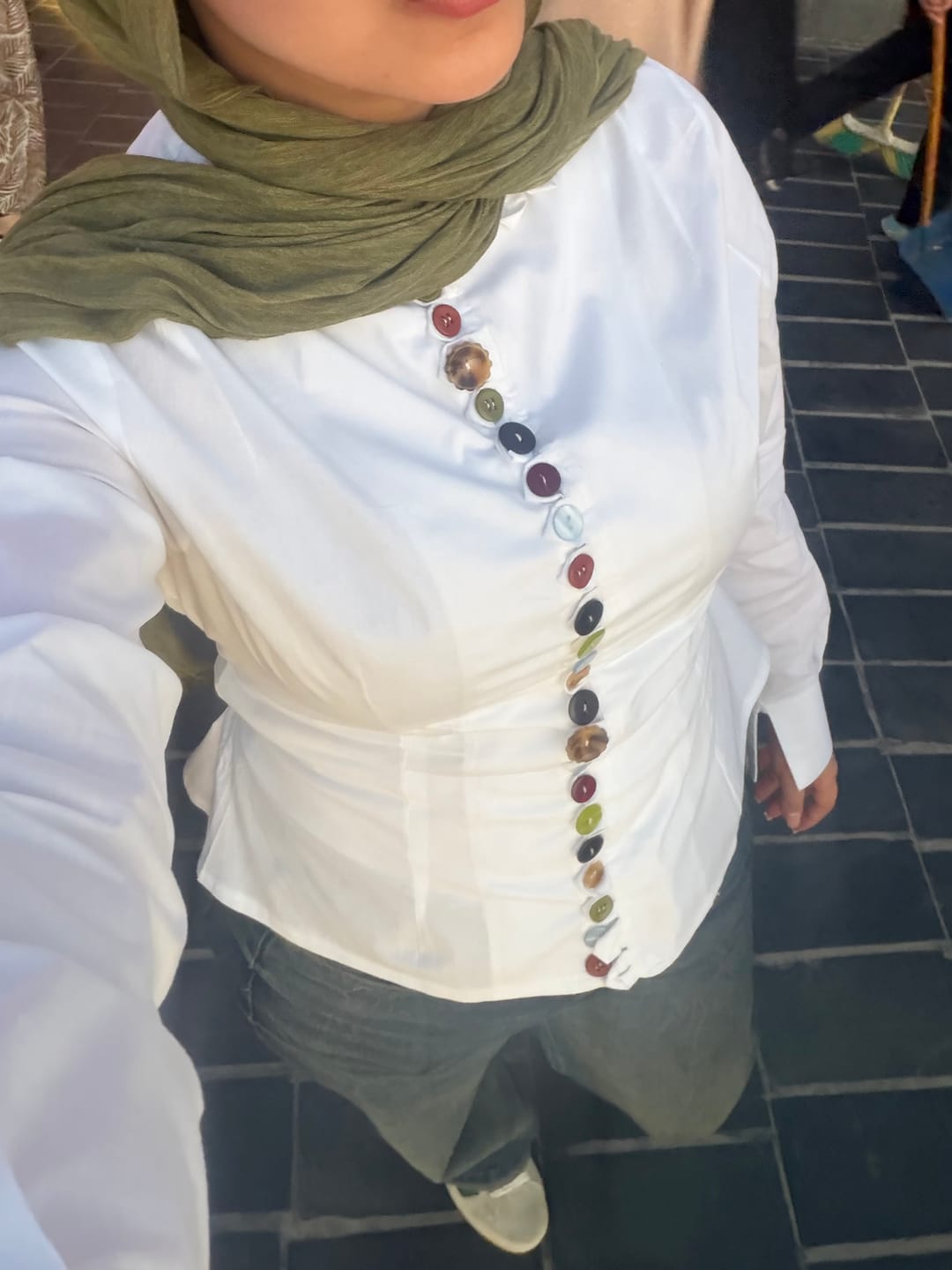 Customer photo review of Button Charm Shirt-White