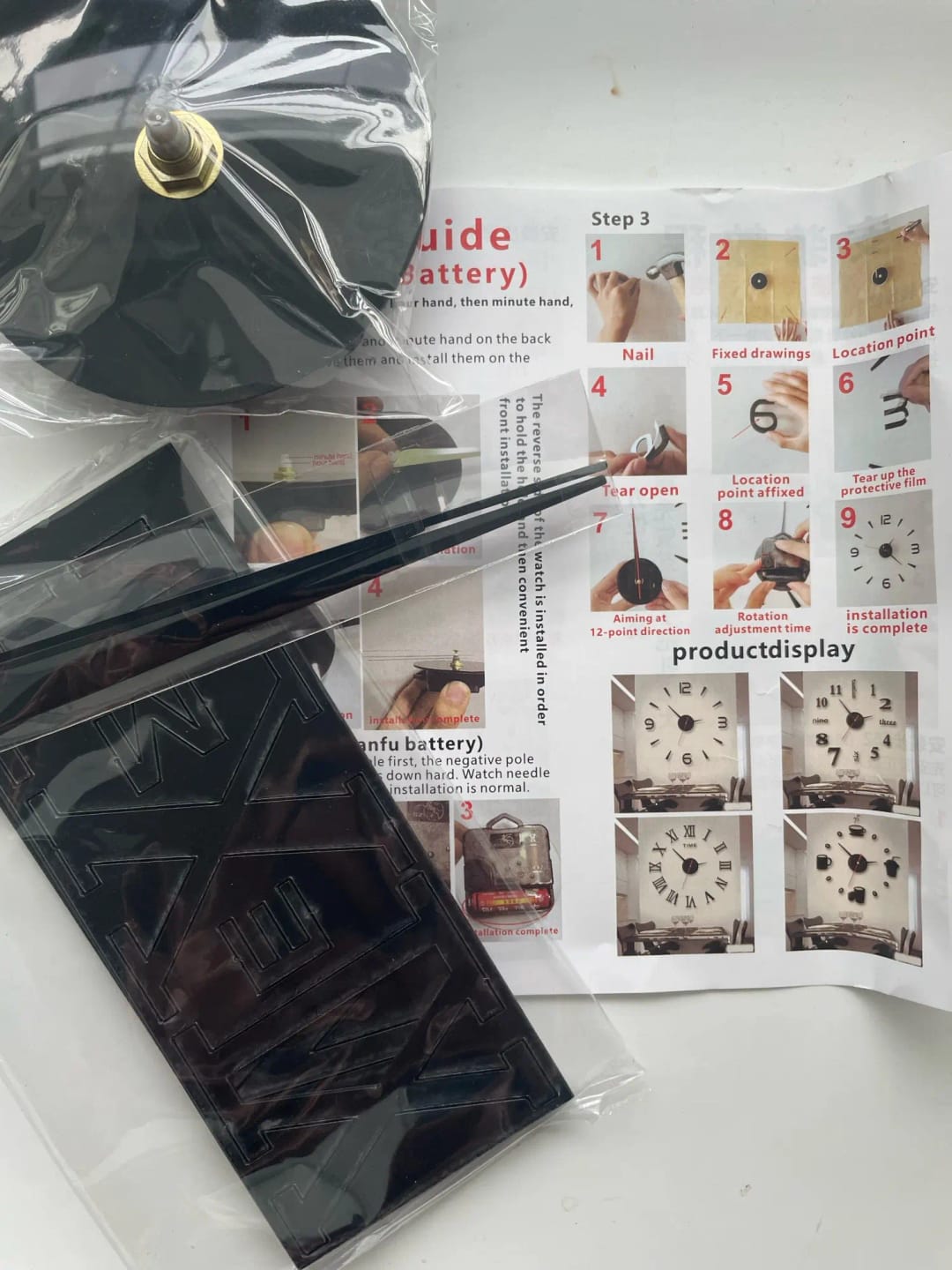 Customer photo review of 3D Acrylic Mirror Wall Clock