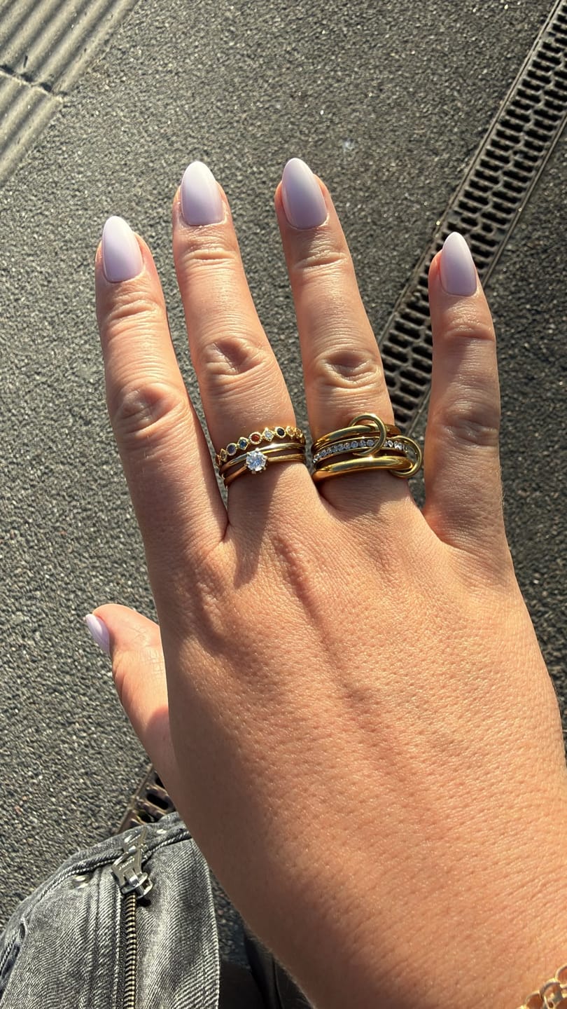Customer photo review of Ethel - Stacked Ring Crystal Stainless Steel