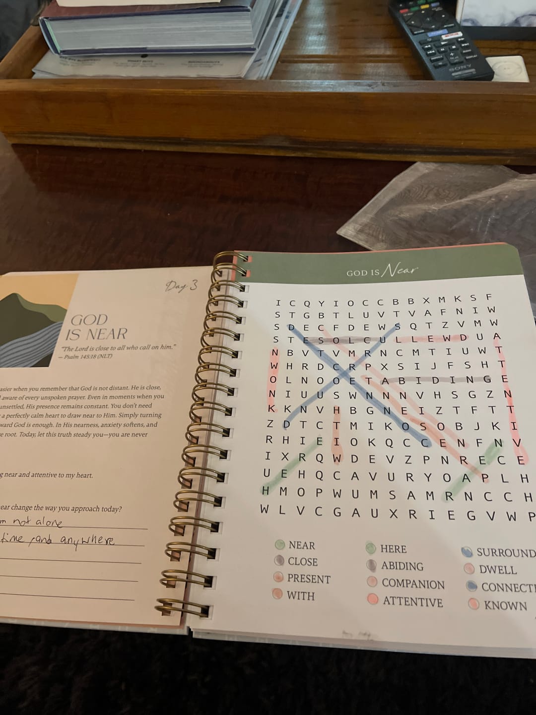 Customer photo review of Be Still: Word Search Devotional for Peace & Rest in God