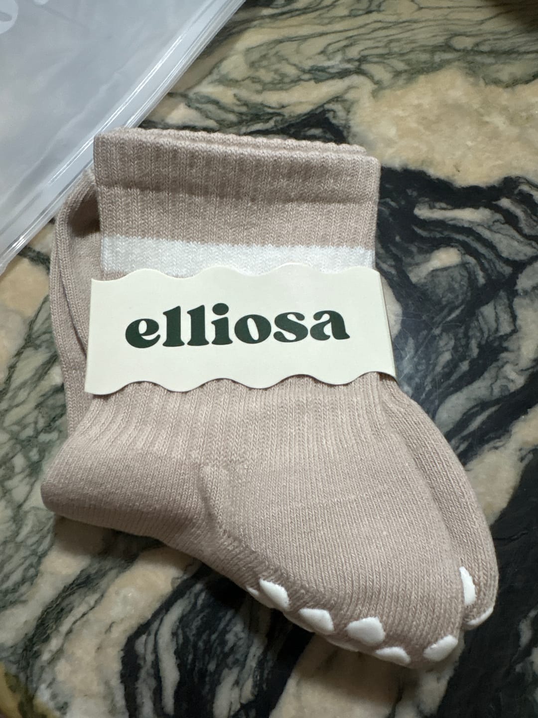 Customer photo review of Grip Stripes - Oat Milk