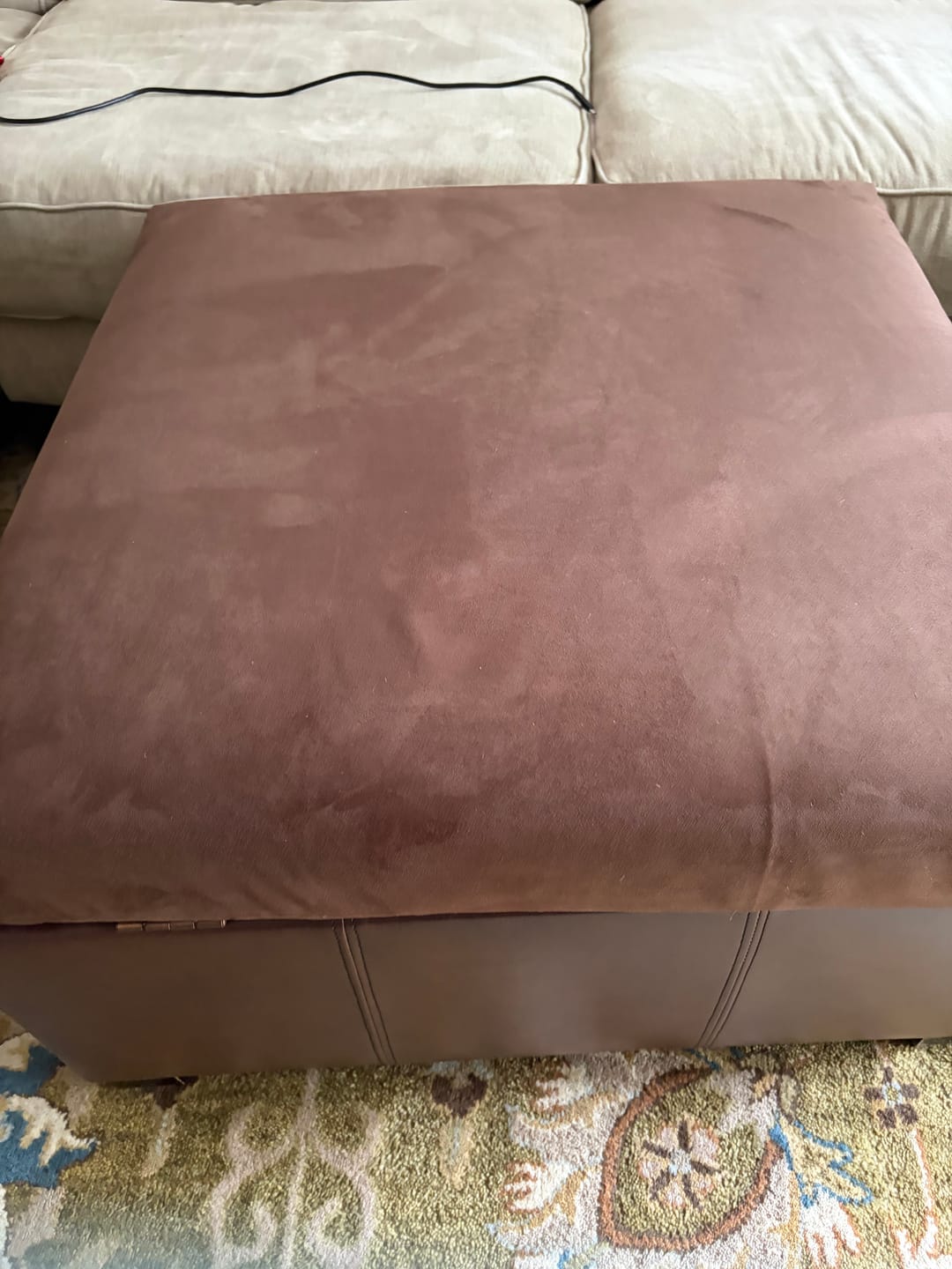 Customer photo review of Chocolate Microsuede