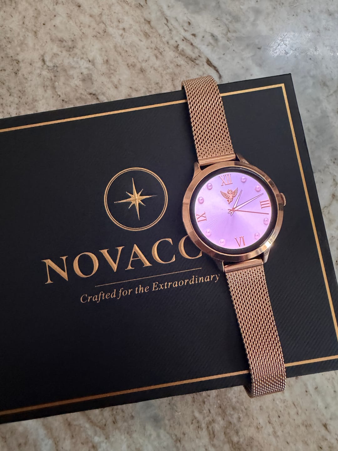 Customer photo review of NOVACCHI SOLARA Petite — Women's Smartwatch for Small Wrists