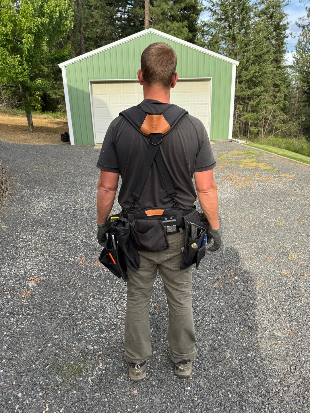Customer photo review of Perkins Builder Brothers Essential Tool Belt Suspenders - One Size