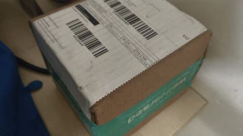 Customer's shipping box containing their Wellcore Creatine Monohydrate order.