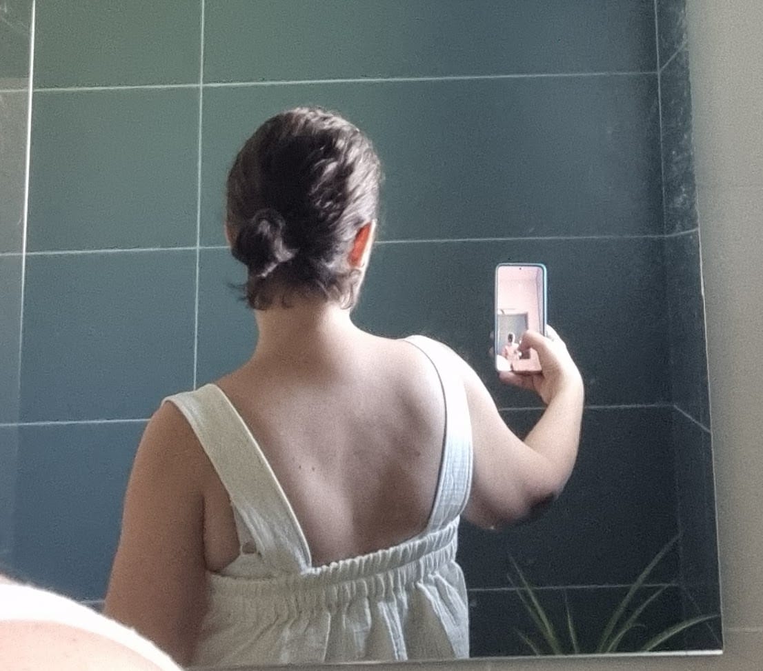 Customer photo review of Blouse Florence – Piqué de coton ivoire