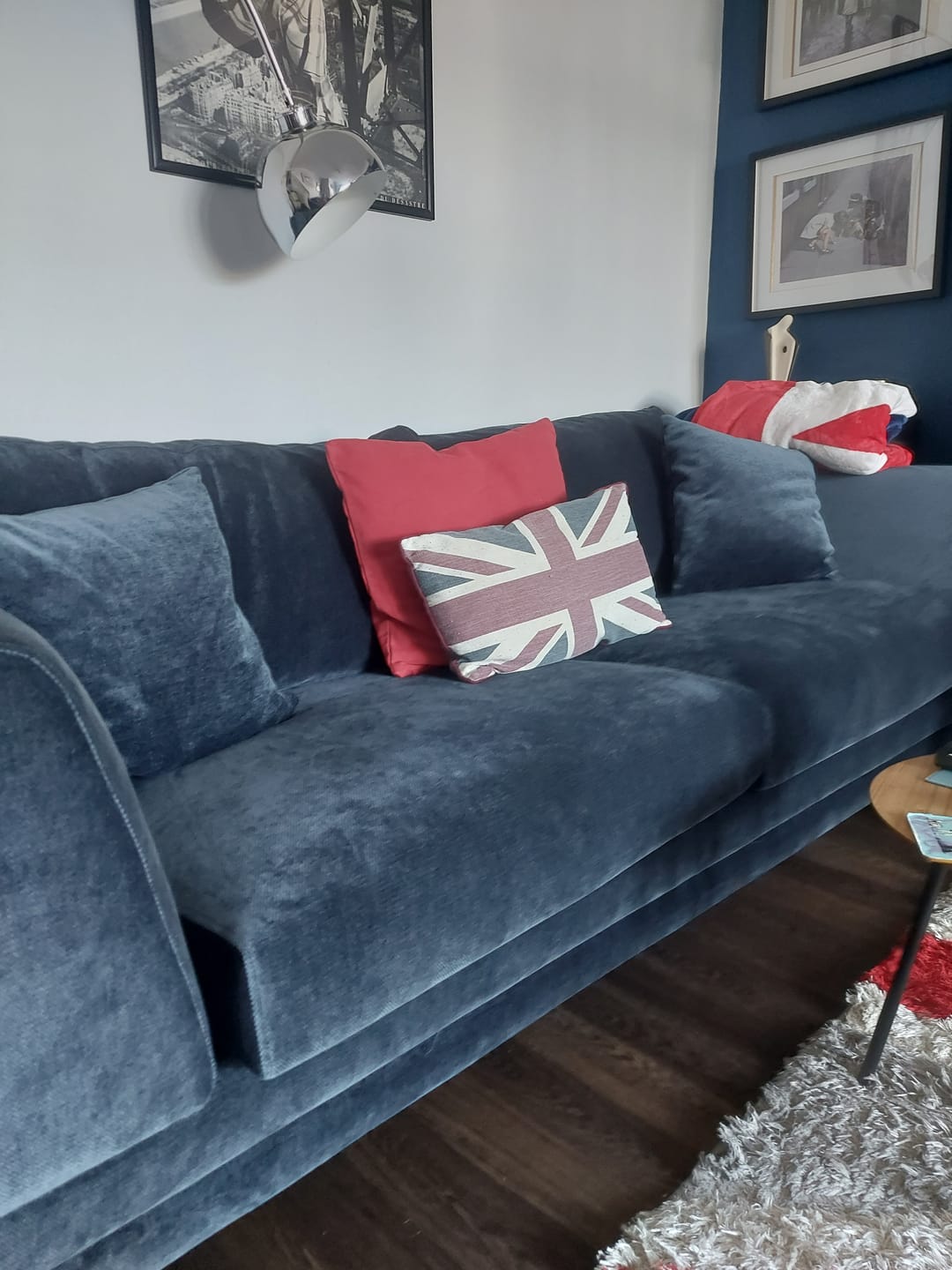 Customer photo review of Belvedere Medium 2 Seater Fabric Sofa, Chunky Chenille Navy